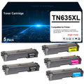 High Yield TN635XL TN635 Toner TN635XLBK TN635XLC TN635XLM TN635XLY Toner Cartridge Replacement for Brother HL-L8430CDW L8430CDWT L8570CDW MFC-L8730CDW L8930CDW L8970CDW EX575(5 Pack)