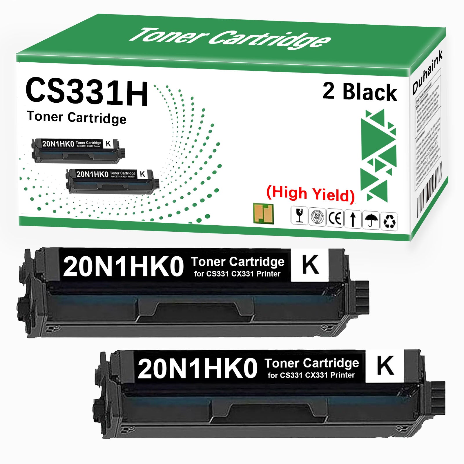 20N1HK0 Black Toner Cartridge CS331 High Yield Toner Cartridge Replacement for CS331dw CX331adwe Printer (2 Black, 4500 Pages)