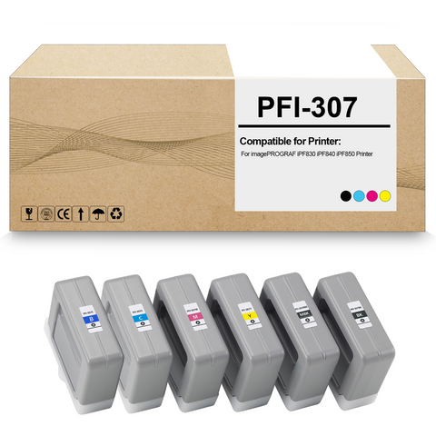 5 Pack PFI-307 PFI307 Remanufactured Ink Tank PFI-307MBK PFI-307BK PFI-307C PFI-307Y PFI-307M Ink Cartridge Replacement for imagePROGRAF iPF830 iPF840 iPF850 Printer (300ML)