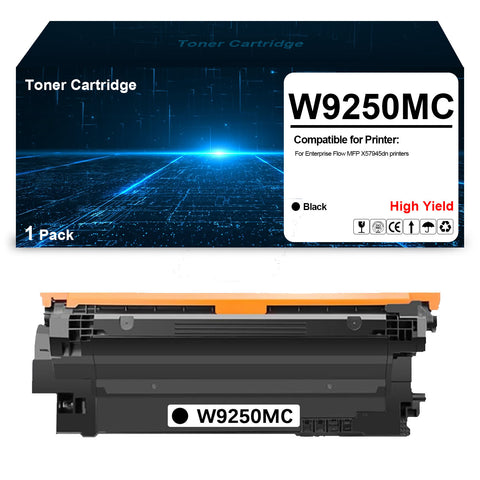 W9250MC Black Toner Cartridges Replacement for HP Enterprise Flow MFP X57945dn(1Black,25000 Pages)