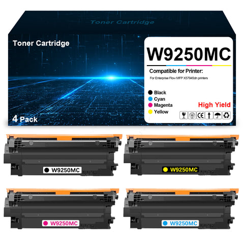 W9250MC W9251MC W9252MC W9253MC Toner Cartridges Replacement for HP Enterprise Flow MFP X57945dn(4 Pack,18000-25000 Pages)