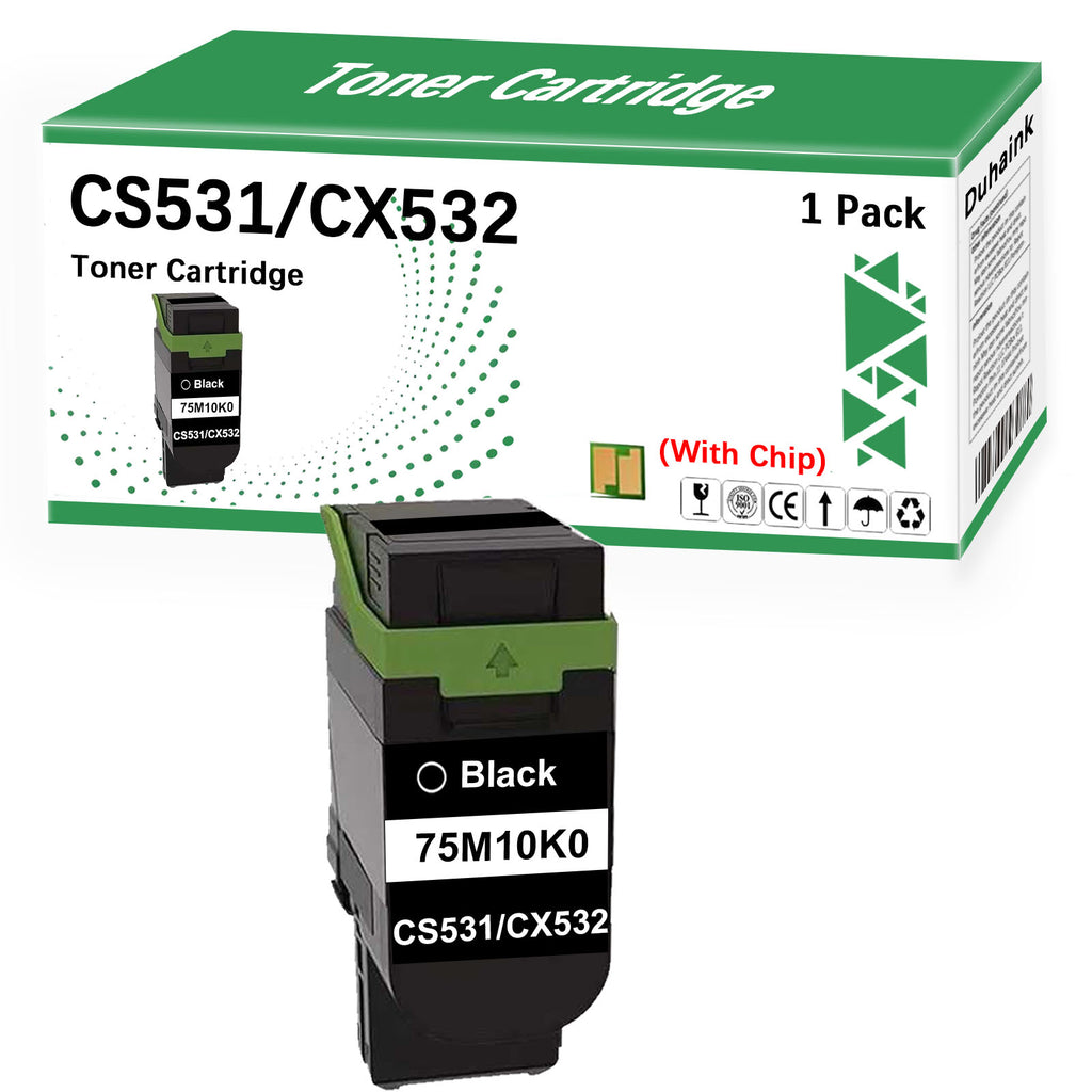 CS531 CX532 Toner Cartridge 75M10K0 Toner Cartridge Replacement for CS531 CS531dw CX532 CX532adwe CS632 CS632dwe CX635 CX635adwe Printer (1 Black)