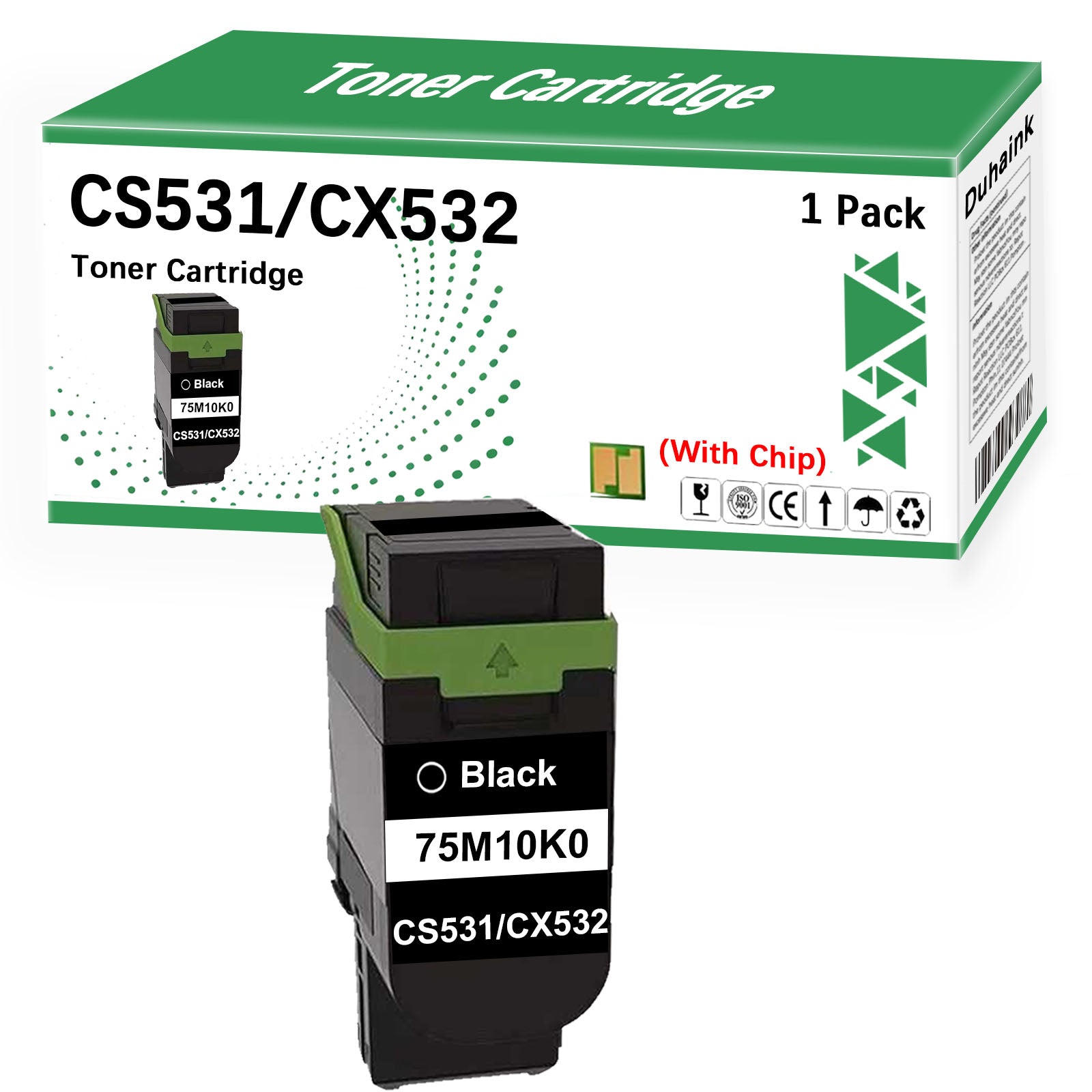 CS531 CX532 Toner Cartridge 75M10K0 Toner Cartridge Replacement for CS531 CS531dw CX532 CX532adwe CS632 CS632dwe CX635 CX635adwe Printer (1 Black)