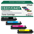CS331 CX331 20N10 Toner Cartridge 20N10K0 20N10C0 20N10M0 20N10Y0 Toner Cartridge Replacement for CS331 CX331 CS431 CX431 Printer (4 Pack,with Chip)