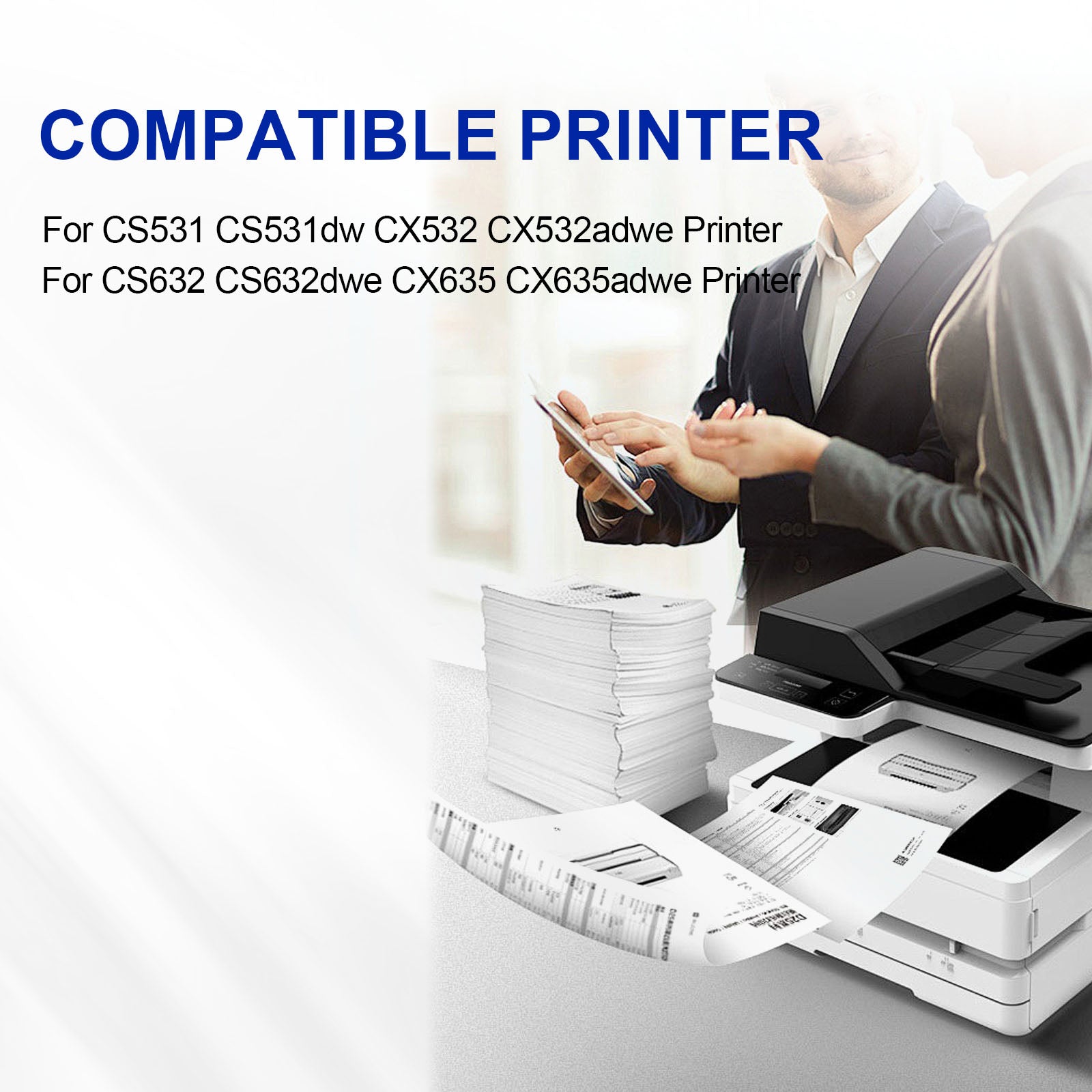 CS531 CX532 CS632 CX635 Toner Cartridge 75M10K0 75M10C0 75M10Y0 75M10M0 Toner Cartridge Replacement for CS531 CS531dw CX532 CX532adwe CS632 CS632dwe CX635 CX635adwe Printer (4 Pack)