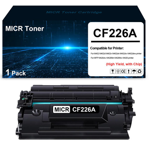 CF226A MICR Toner 26A 26X CF226A High Yield MICR Toner Cartridge Compatible for M402 M402d M402n M402dn M402dw M402dne M426 M426fdw M426fdn M426dw M426dn Printers（1 Pack）