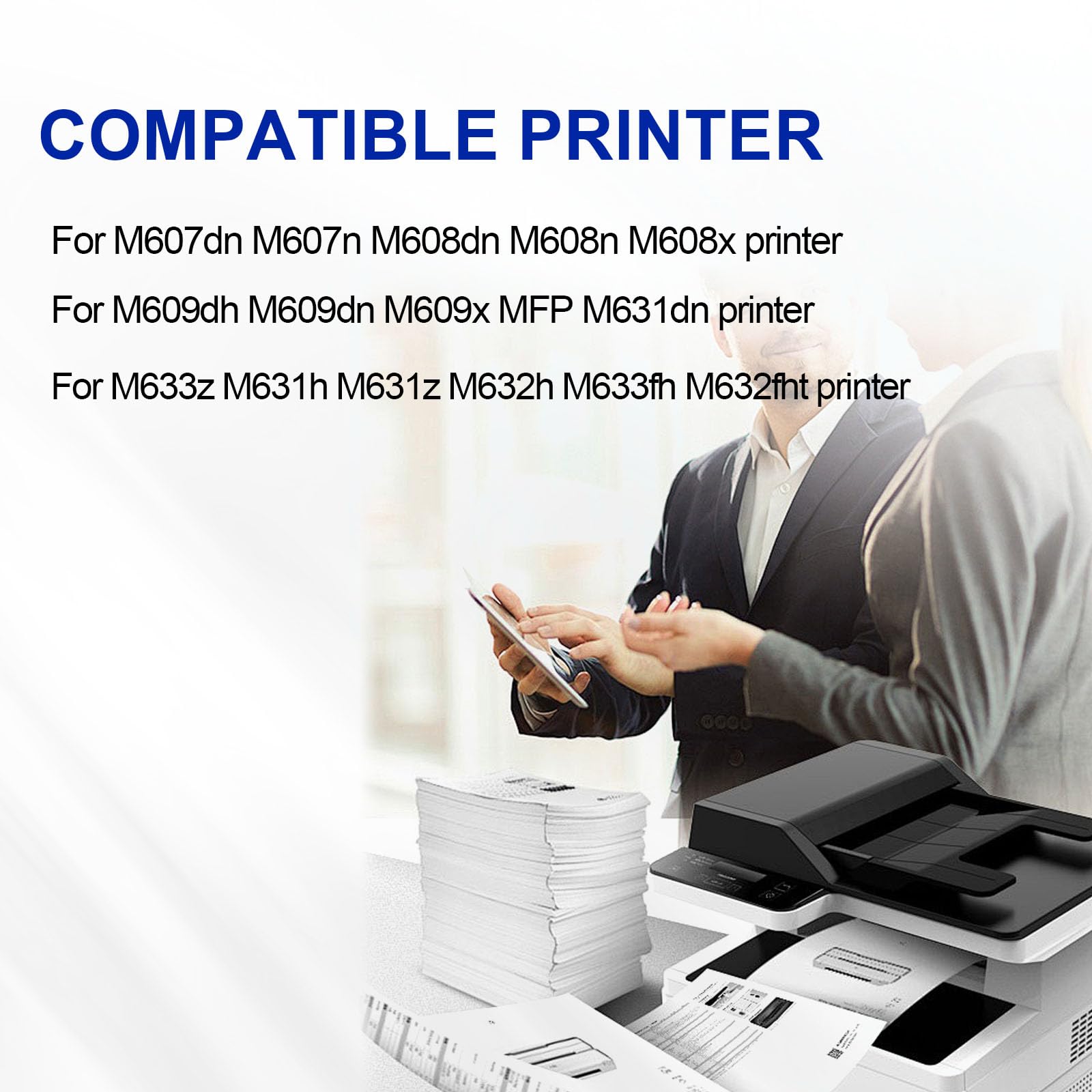 CF237A 37A MICR Toner 37A 37X CF237X High Yield Toner Cartridge Compatible for M607n M607dn M608n M608x M608dn M609dh M609dn M609x MFP M631dn M631h M631z M632fht M632h M633z M633fh Printers（1 Pack）