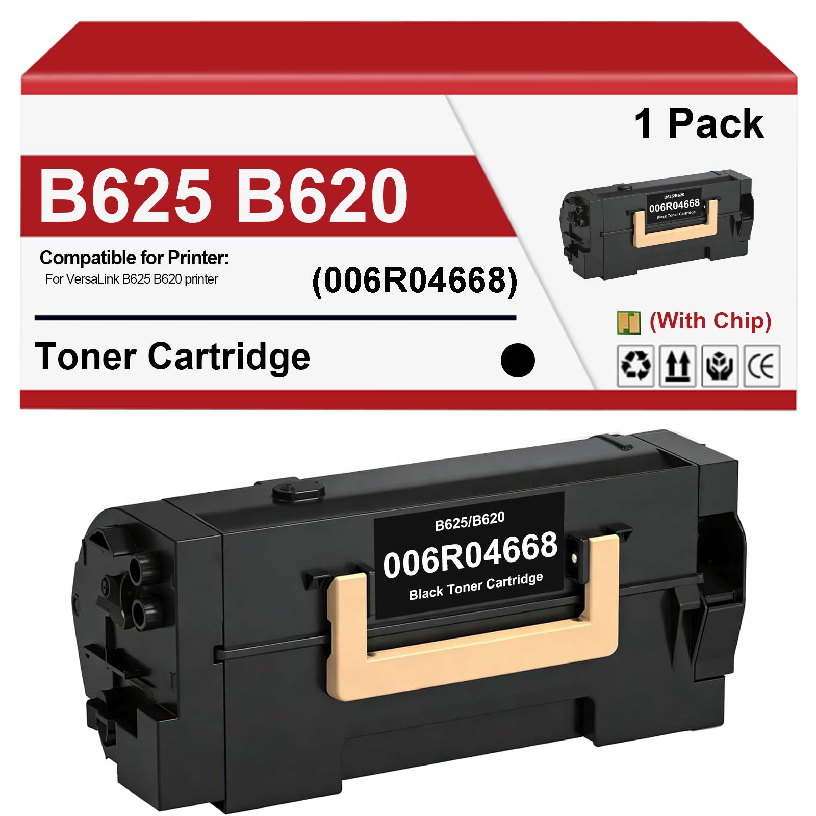 006R04668 Toner Cartridge B625 B620 Black Toner Cartridge Replacement for Xerox VersaLink B625 B620 Printer (1 Black,10000 Pages)