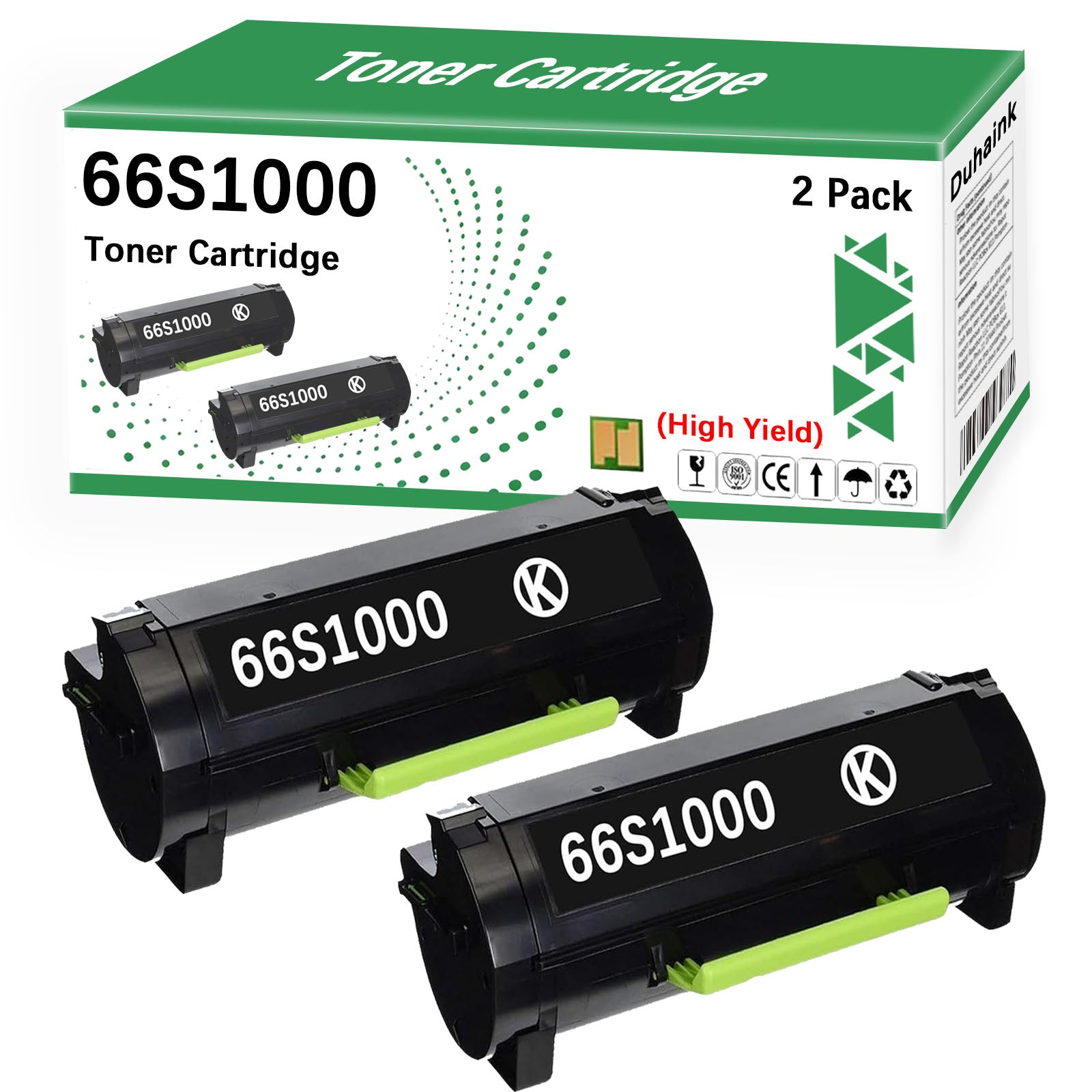 66S1000 Black Toner Cartridge Replacement for MS531 MS531dw MX532 MX532adwe MS631 MS631dw MS632 MS632dwe MX632 MX632adwe (2 Black,High Yield)