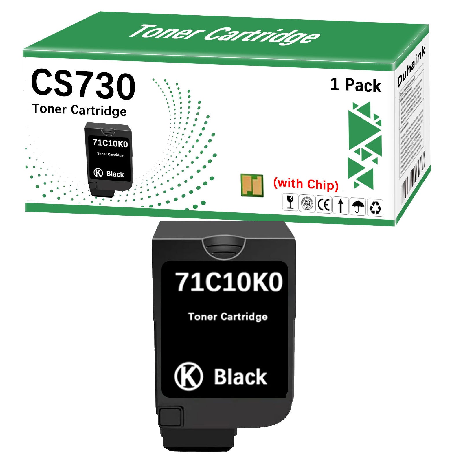 CS730 CX735 Toner Cartridge 71C10K0 Toner Cartridge Replacement for CS730de CX730de CS735de CS737 CX737 Printer (1 Black)