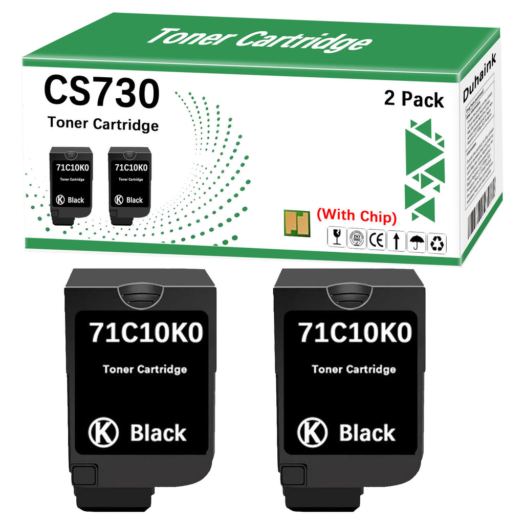 CS730 CX735 Toner Cartridge 71C10K0 Toner Cartridge Replacement for CS730de CX730de CS735de CS737 CX737 Printer (2 Black)