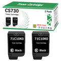 CS730 CX735 Toner Cartridge 71C10K0 Toner Cartridge Replacement for CS730de CX730de CS735de CS737 CX737 Printer (2 Black)