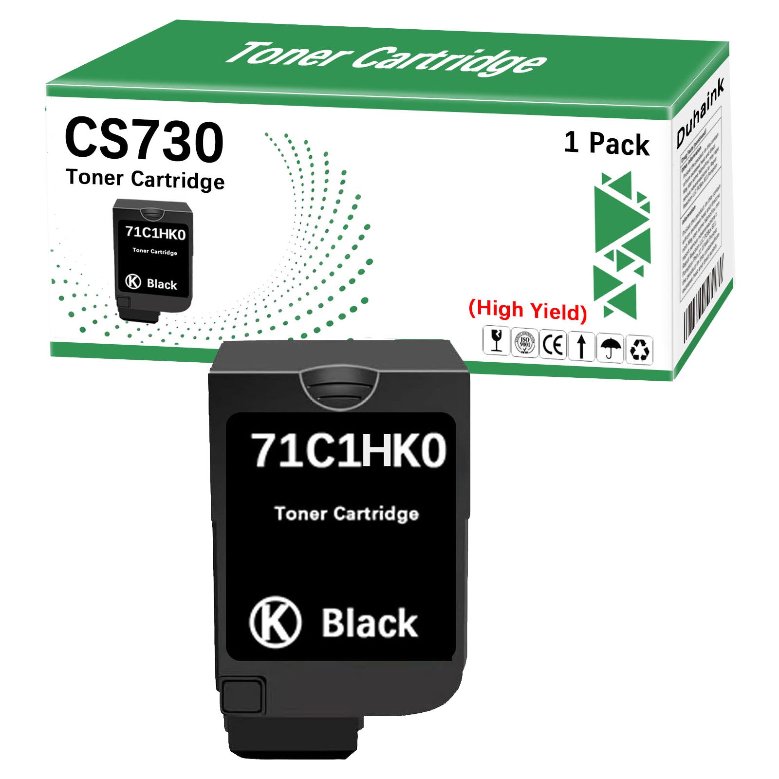 High Yield CS730 CX730 CS735 Toner Cartridge 71C1HK0 Toner Cartridge Replacement for CX730de CS730de CS735de CS737dze Printer (1 Black,22000 Pages)