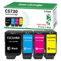 High Yield CS730 Toner Cartridge 71C1HK0 71C1HC0 71C1HM0 71C1HY0 Toner Cartridge Replacement for CX730de CS730de CS735de CS737dze (4 Pack,10500-22000 Pages)