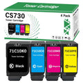 CS730 Toner Cartridge 71C10K0 71C10C0 71C10M0 71C10Y0 Toner Cartridge Replacement for CS730de CX730de CS735de CS737 CX735 CX737 (4 Pack)